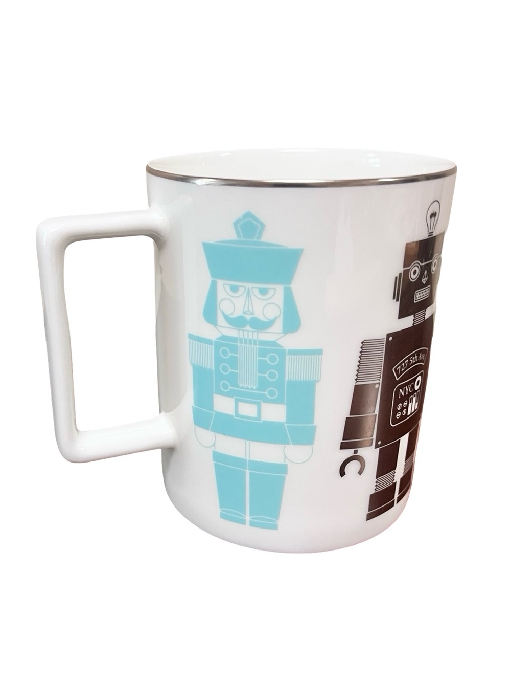 HTF Tiffany & Co. Nutcracker Soldier Robot Mug Cup White Bone China #46545
